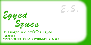 egyed szucs business card